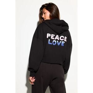 Spiritual Gangster Peace Love Jules Black Hoodie XL NWT